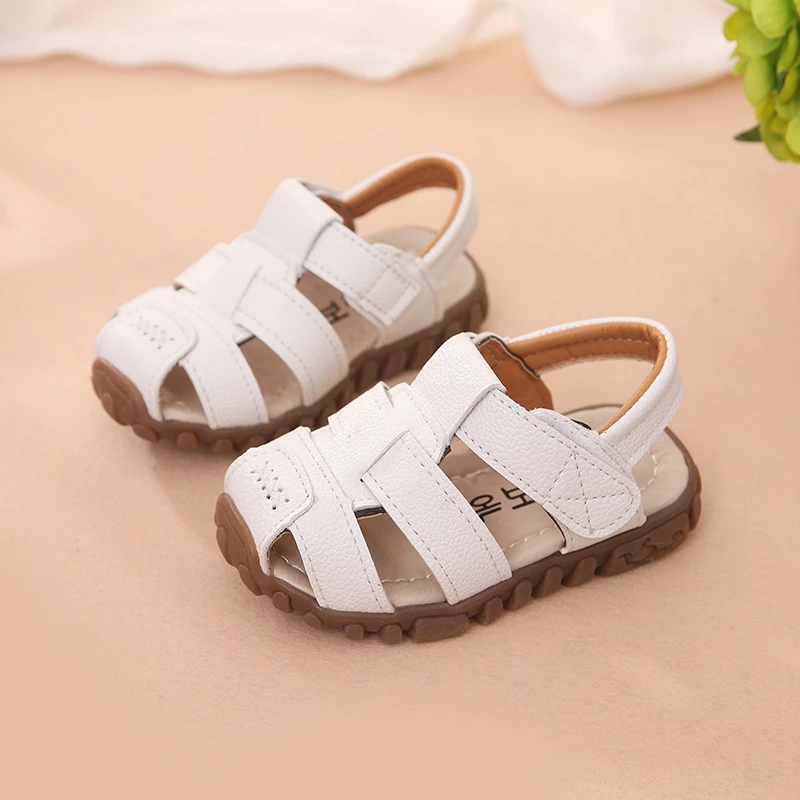 2020 Kids Beach Sandals for Boys New Summer Baby Boy Shoes Soft Leather Bottom Non-Slip Closed Toe Safty Shoes Children Sandals thumbnail 5