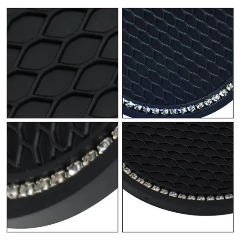 1/2Pcs Car Coaster Water Cup Holder Anti-slip Pad Mat Silicone Gadget Round Heat Insulation Mats Car Interior Accessories thumbnail 5