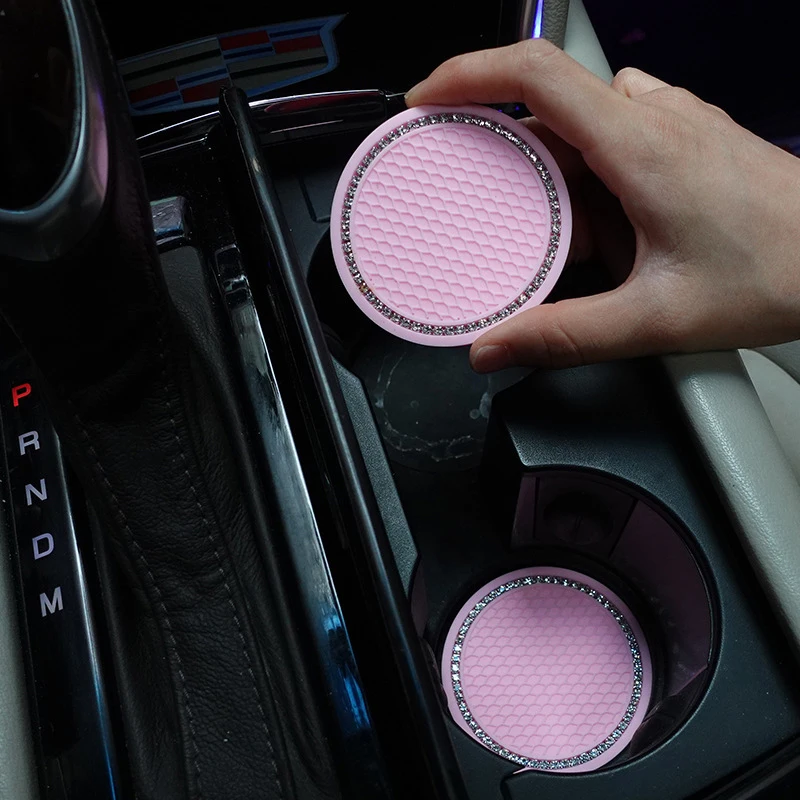 1/2Pcs Car Coaster Water Cup Holder Anti-slip Pad Mat Silicone Gadget Round Heat Insulation Mats Car Interior Accessories thumbnail 2