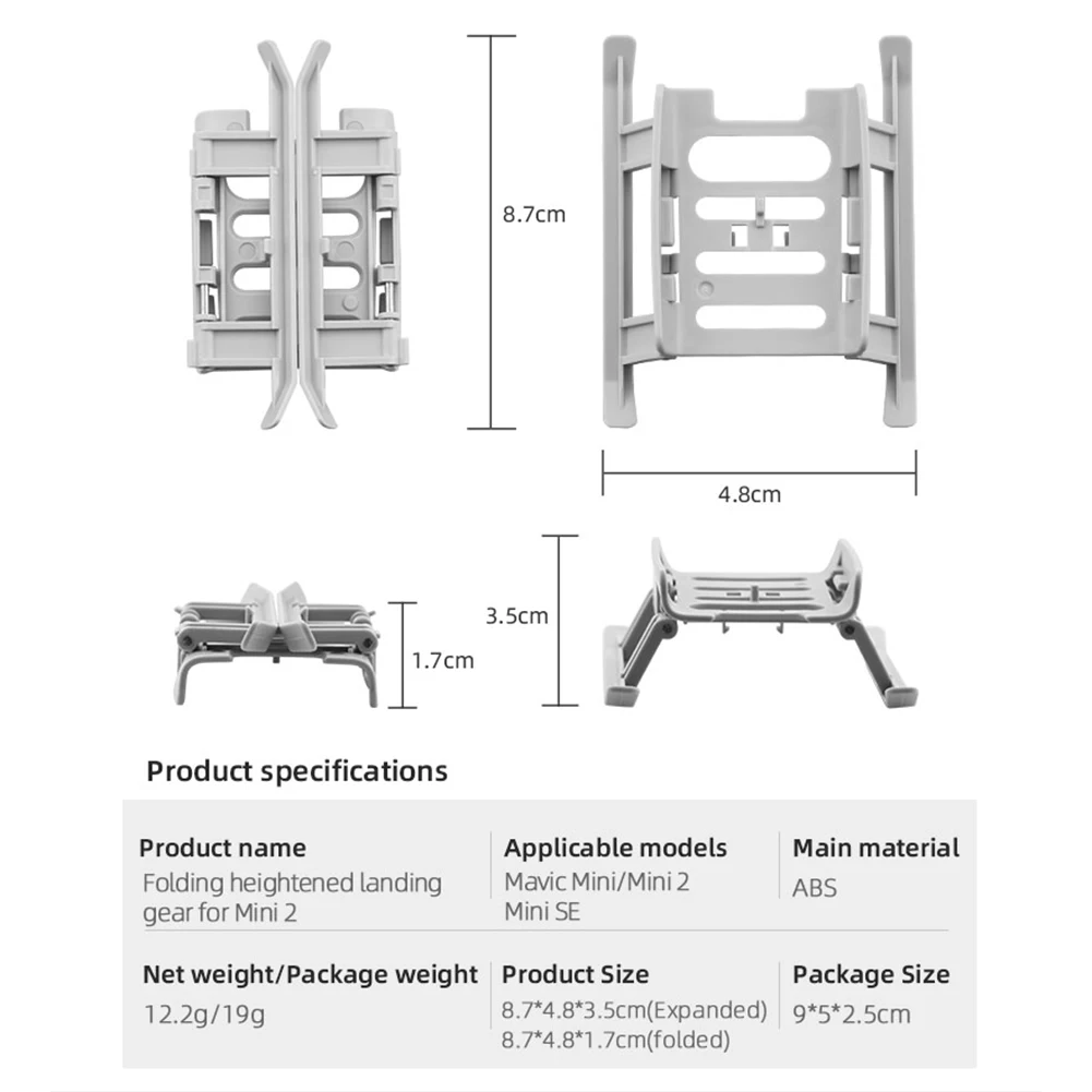 Mini Drone Accessories Extension Legs Support Accessory Gear Extended Height Leg Anti-scratch Bracket for DJI Mini SE thumbnail 3
