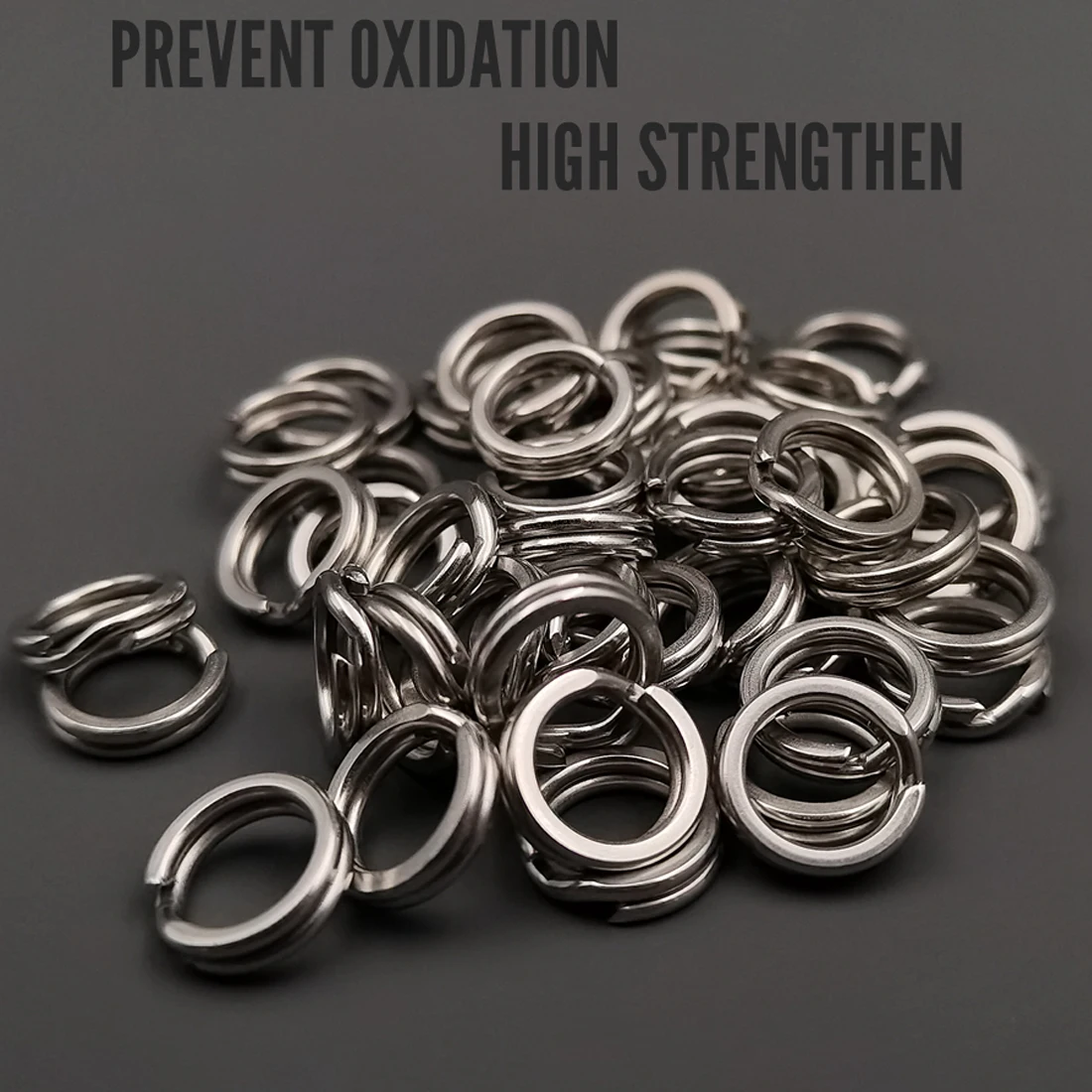 FishTrip Fishing Split Rings 30~200Pack Stainless Steel Heavy Duty Saltwater Lure Hook Fishing Connector Terminal Tackle thumbnail 6