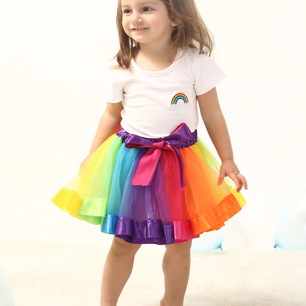 New Tutu Skirt Baby Girl Skirts 9M-8T Princess Mini Pettiskirt Party Dance Rainbow Tulle Skirts Girls Clothes Children Clothing thumbnail 4