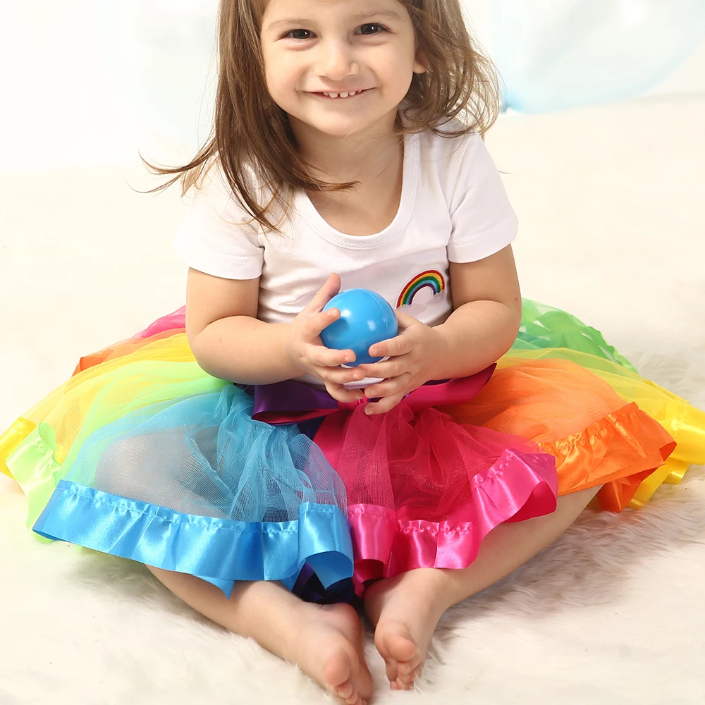 New Tutu Skirt Baby Girl Skirts 9M-8T Princess Mini Pettiskirt Party Dance Rainbow Tulle Skirts Girls Clothes Children Clothing thumbnail 2