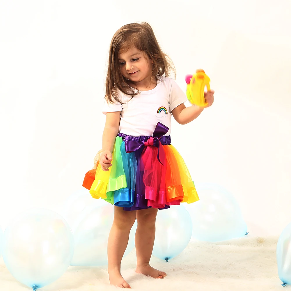 New Tutu Skirt Baby Girl Skirts 9M-8T Princess Mini Pettiskirt Party Dance Rainbow Tulle Skirts Girls Clothes Children Clothing thumbnail 3