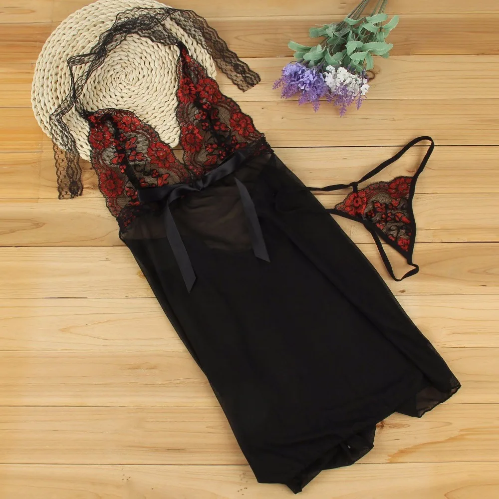 Sexy Lace Lingerie Hot Porno Erotic Costumes Nightgown Babydolls Sexy Teddy Lenceria Sexi Mujer Dress For Women Female thumbnail 5