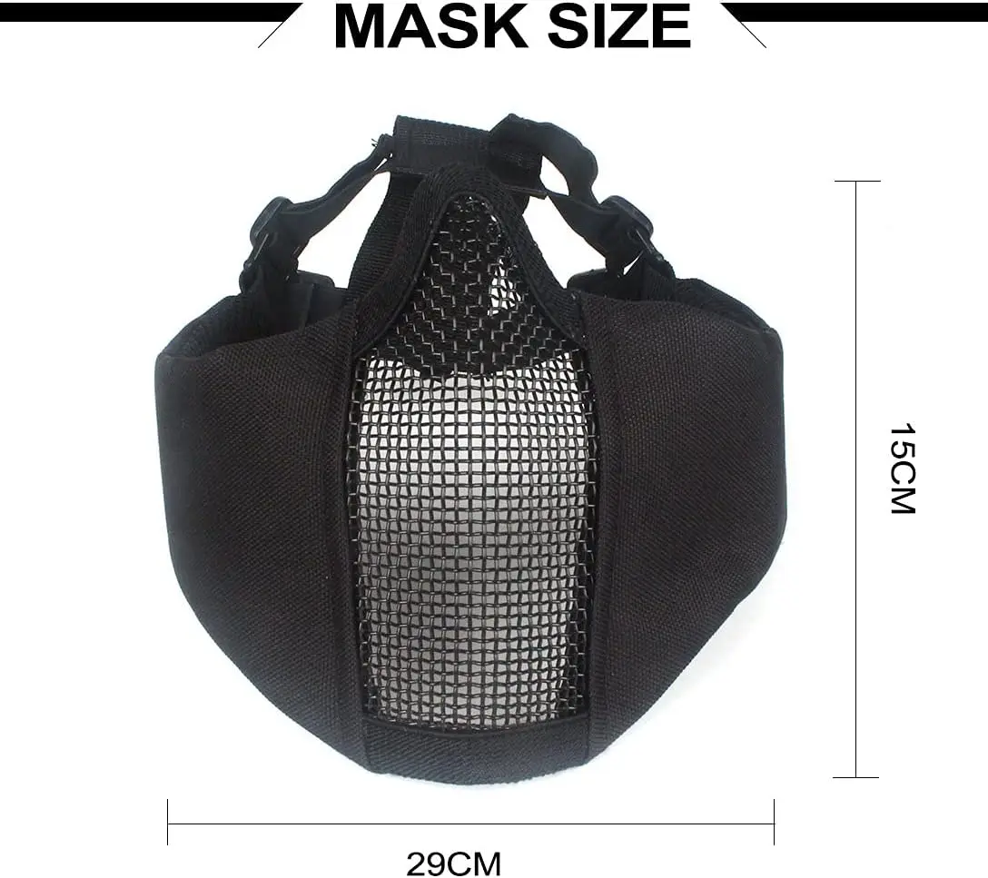 zlangsports Tactical Foldable Half Face Airsoft Paintball Mask with UV Protection Goggles Ear Protection Metal Mesh Military CS thumbnail 6