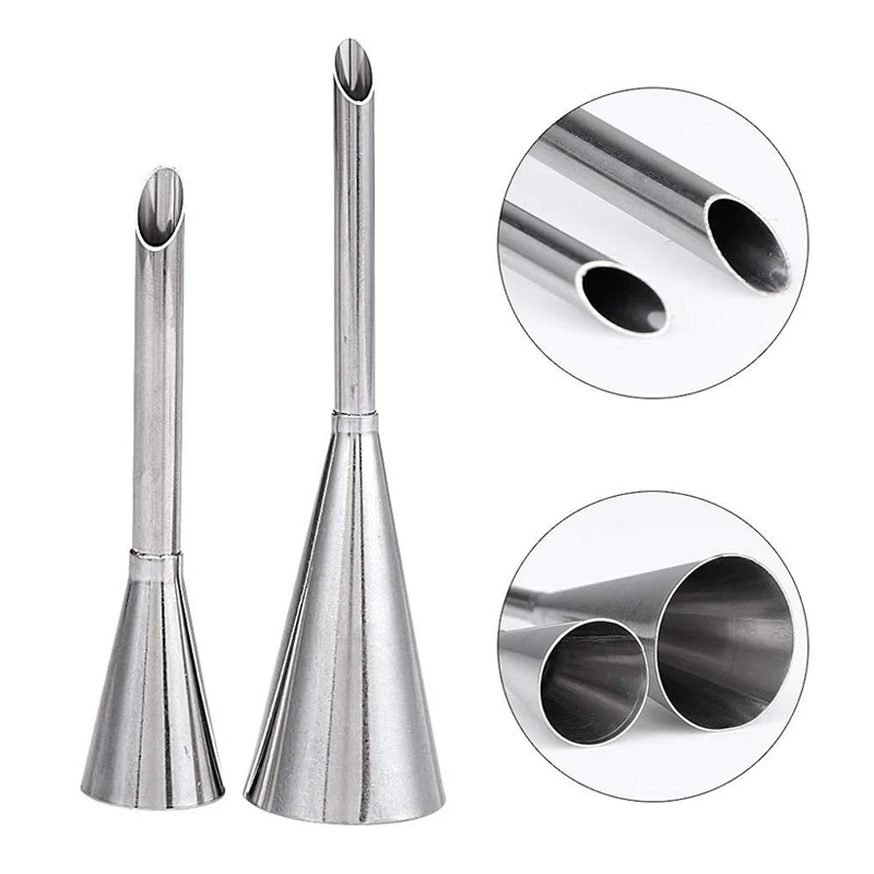 1/4Pcs Stainless Steel Puff Cream Nozzles Cake Icing Piping Tip DIY Donut Pastry Syringe Cupcake Desserts Baking Accessories thumbnail 5