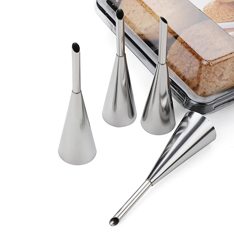 1/4Pcs Stainless Steel Puff Cream Nozzles Cake Icing Piping Tip DIY Donut Pastry Syringe Cupcake Desserts Baking Accessories thumbnail 4