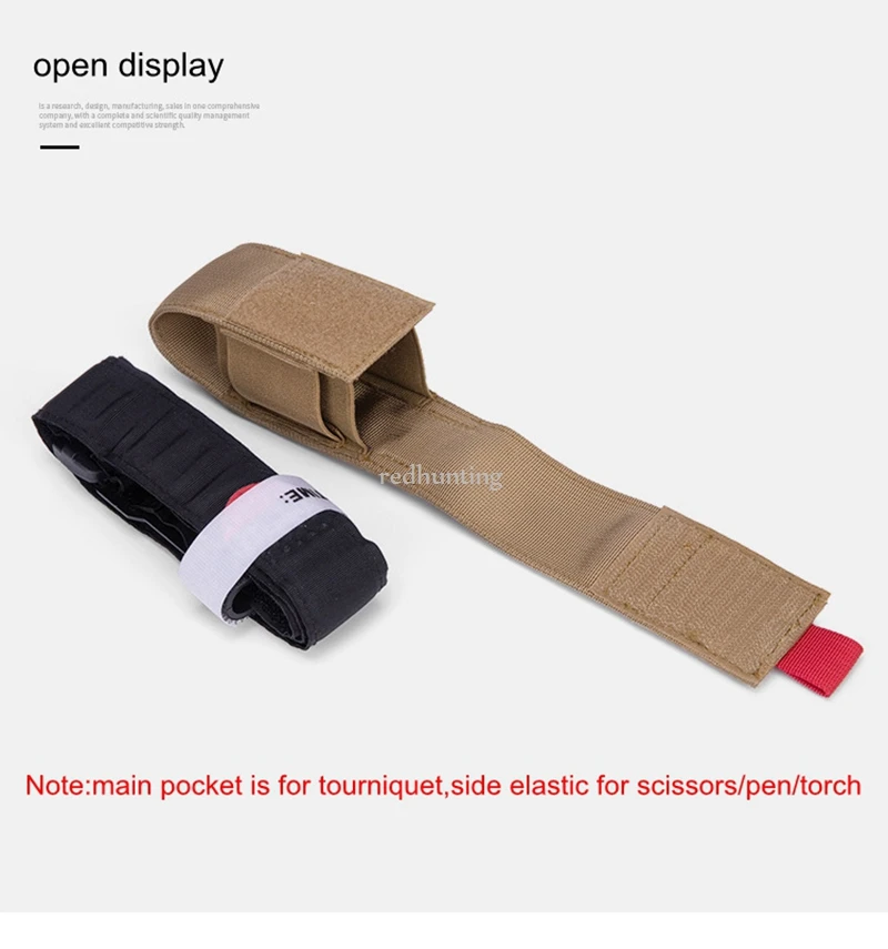 Tactical Tourniquet Pouch Holder Hunting Trauma Medical Shear Pouch Outdoor Elastic Tourniquet Holder Pen Flahslight EDC Bag thumbnail 6