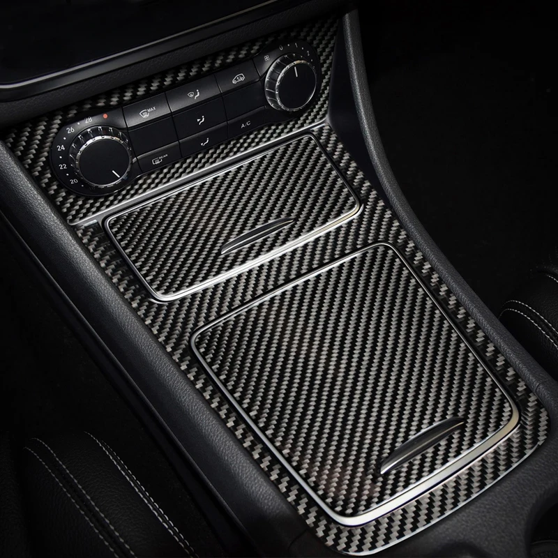 Car Styling Carbon fiber interior button panel Decoration Cover Trim Sticker frame For Mercedes Benz A Class W176 GLA X156 CLA thumbnail 2