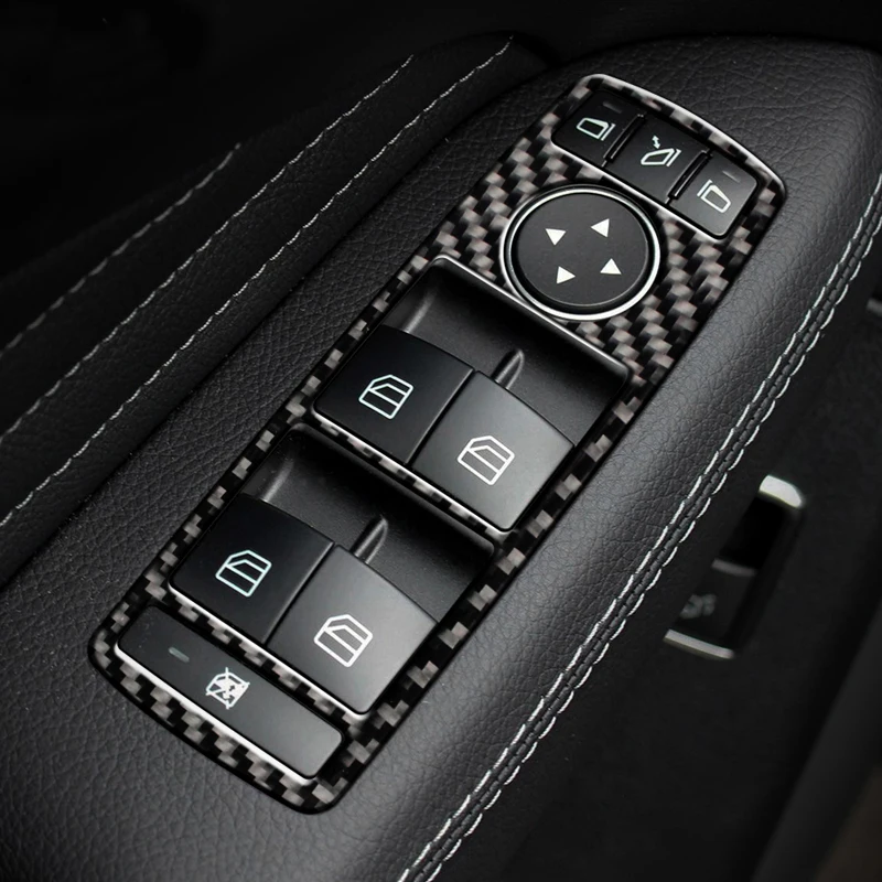 Car Styling Carbon fiber interior button panel Decoration Cover Trim Sticker frame For Mercedes Benz A Class W176 GLA X156 CLA thumbnail 5