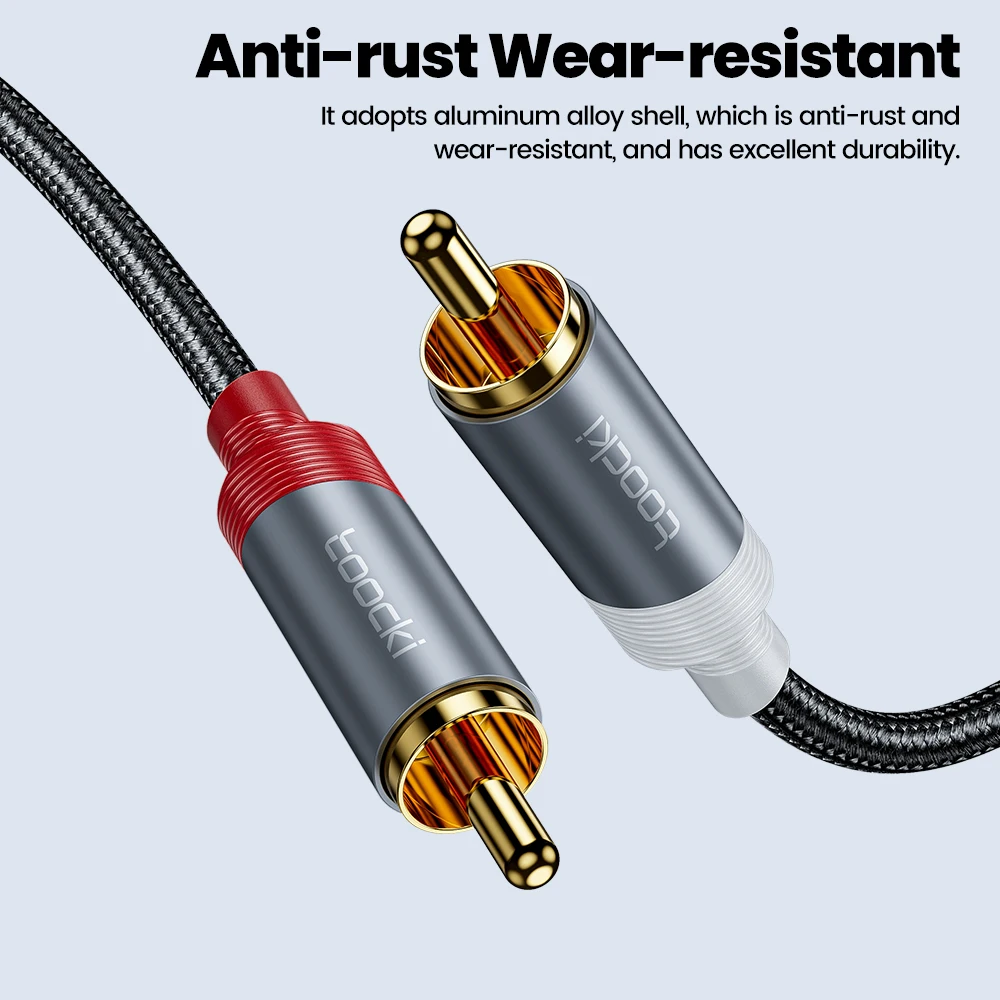 Toocki RCA Cable 3.5mm Jack to 2 RCA AUX Audio Cable Splitter for Smartphone Amplifier Home Theater AUX Cable RCA thumbnail 3