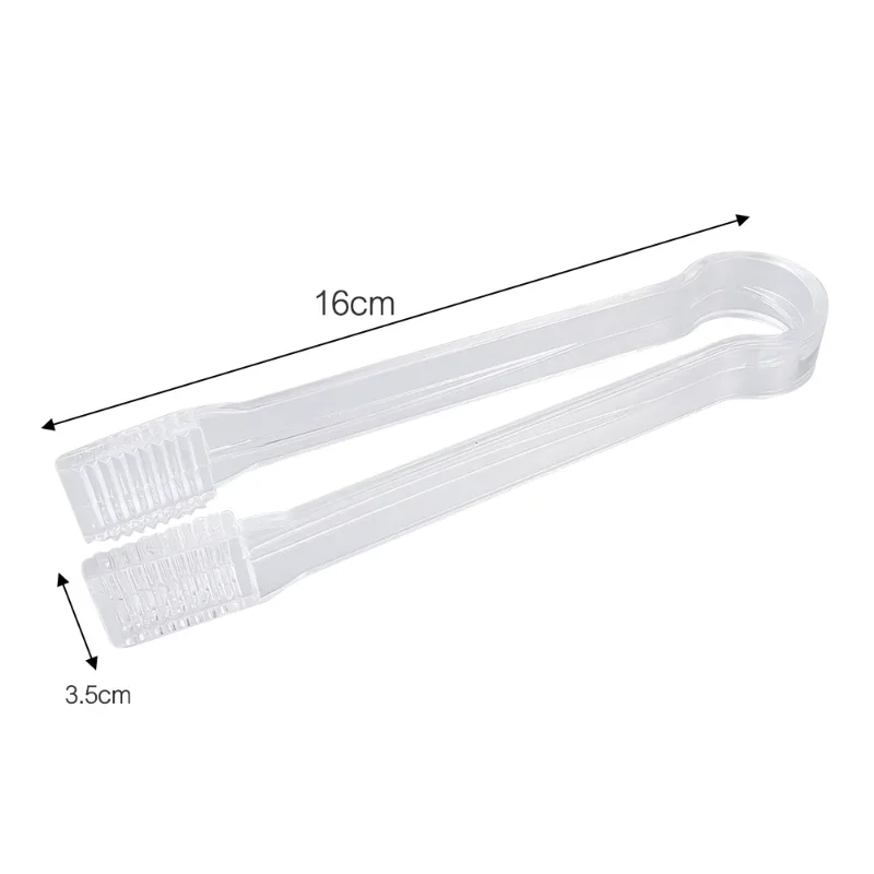 3/1Pcs Transparent Acrylic Ice Tongs Serving Tongs Food Clip Bread Cake Salad Wave Clamping Design Kitchen Tongs For Home Party thumbnail 6