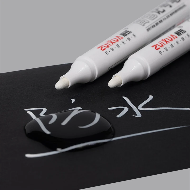 1/3/5 Pcs White Marker Pens 1.0mm 2.0mm Fast Drying Permanent Oily Waterproof Paint Tire Markers Graffiti Pens thumbnail 6