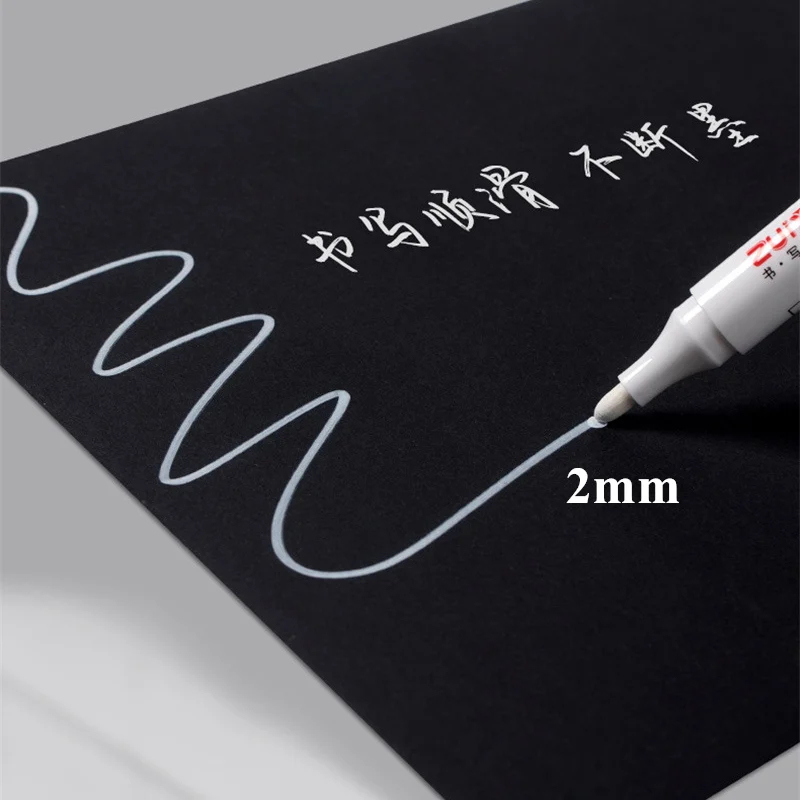 1/3/5 Pcs White Marker Pens 1.0mm 2.0mm Fast Drying Permanent Oily Waterproof Paint Tire Markers Graffiti Pens thumbnail 4