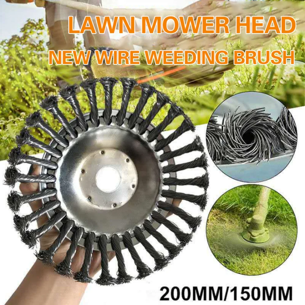 6/8/10 Inch Weed Brush Cutter Head Lawn Mower Universal Grass Trimmer Head Steel Wire Wheel Brush Disc Garden Trimmer Heads thumbnail 2
