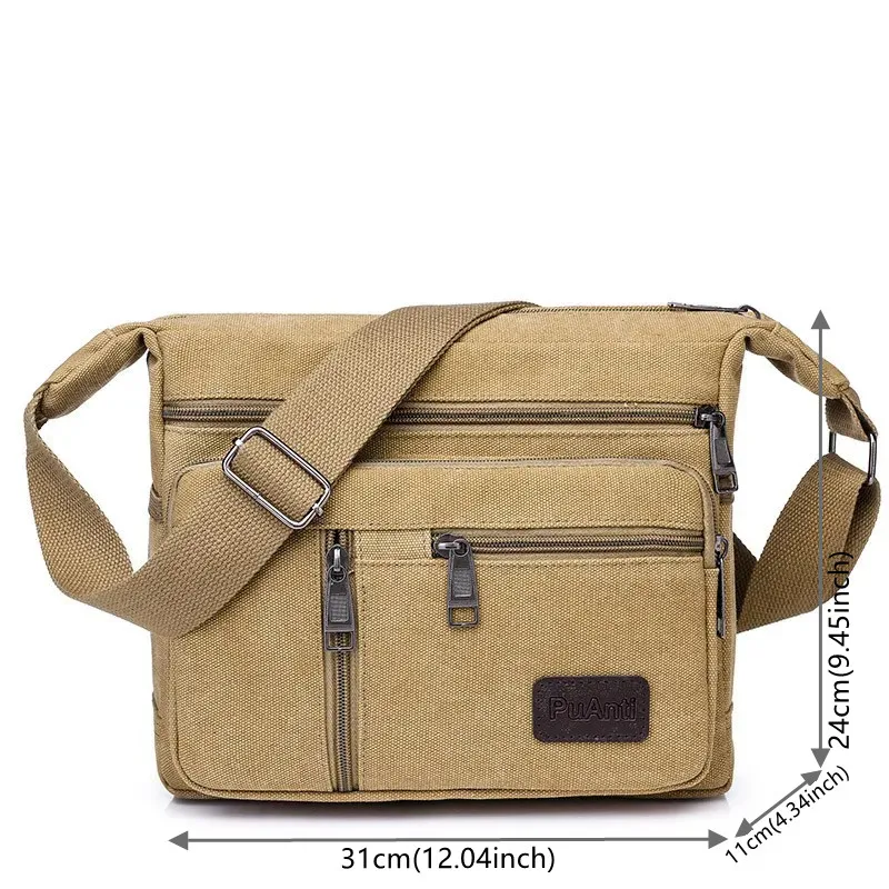 Men Canvas Shoulder Bags Casual Tote Travel Men's Crossbody Bag Luxury Messenger Bags Fashion High Quality Handbag thumbnail 6