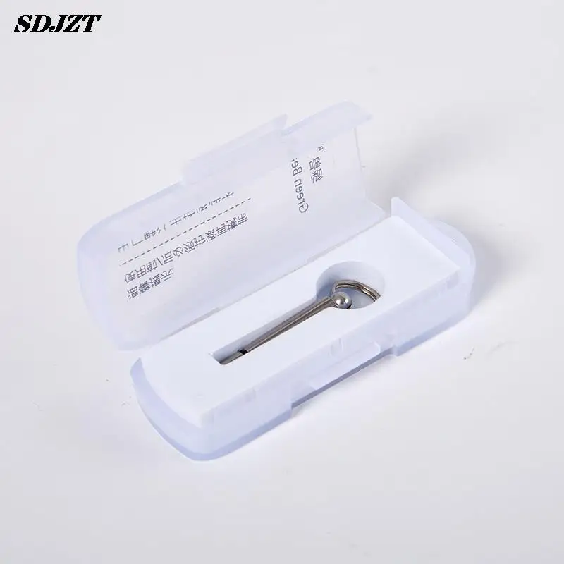 Stainless SIM Card Removal Needle Pin & Anti-lost Tray Charm Keychain Split Rings Phone SIM Card Storage Case Ejecter Tool thumbnail 2