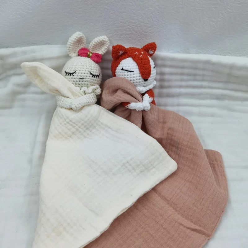 Baby Soother Appease Towel Bib Soft Bunny Bear Elephant Sleeping Doll Teether Infants Comfort Sleeping Nursing Cuddling Doudou B thumbnail 2