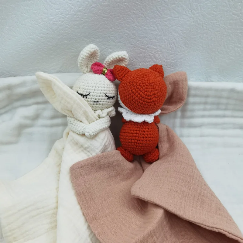 Baby Soother Appease Towel Bib Soft Bunny Bear Elephant Sleeping Doll Teether Infants Comfort Sleeping Nursing Cuddling Doudou B thumbnail 5