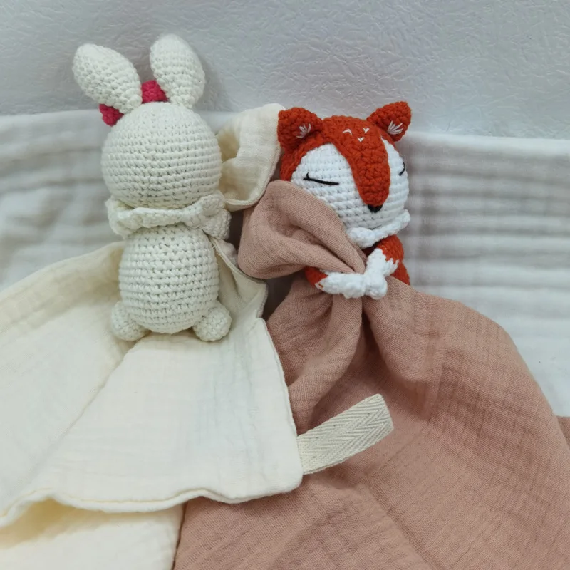 Baby Soother Appease Towel Bib Soft Bunny Bear Elephant Sleeping Doll Teether Infants Comfort Sleeping Nursing Cuddling Doudou B thumbnail 4