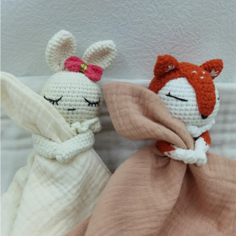Baby Soother Appease Towel Bib Soft Bunny Bear Elephant Sleeping Doll Teether Infants Comfort Sleeping Nursing Cuddling Doudou B thumbnail 3