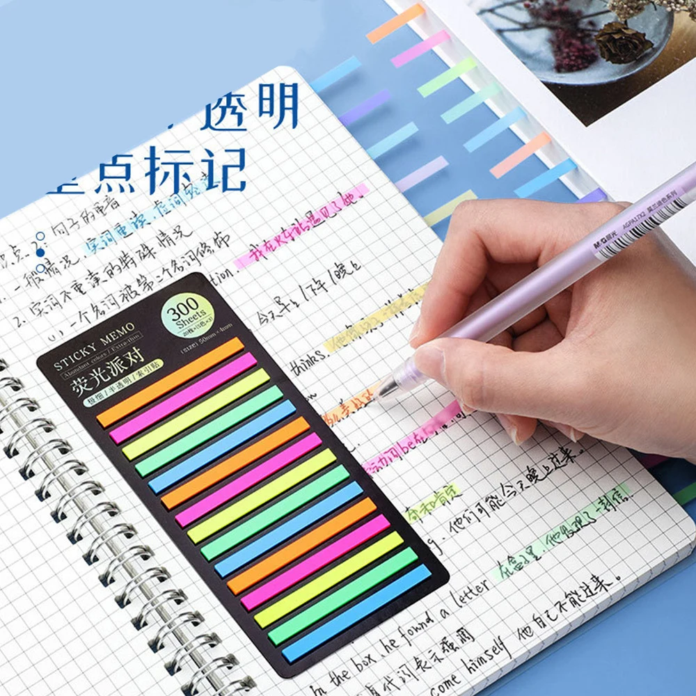 300 Sheets New Transparent Rainbow Index Memo Pad It Sticky Notepads Paper Sticker Notes School Supplies Kawaii Stationery Gift thumbnail 3