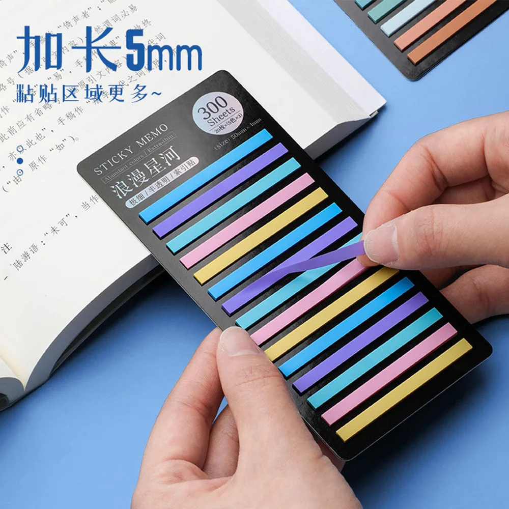 300 Sheets New Transparent Rainbow Index Memo Pad It Sticky Notepads Paper Sticker Notes School Supplies Kawaii Stationery Gift thumbnail 4