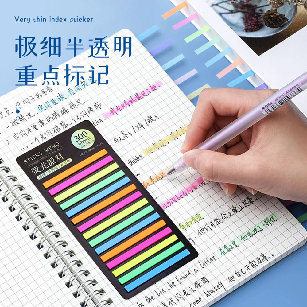 300 Sheets New Transparent Rainbow Index Memo Pad It Sticky Notepads Paper Sticker Notes School Supplies Kawaii Stationery Gift thumbnail 5