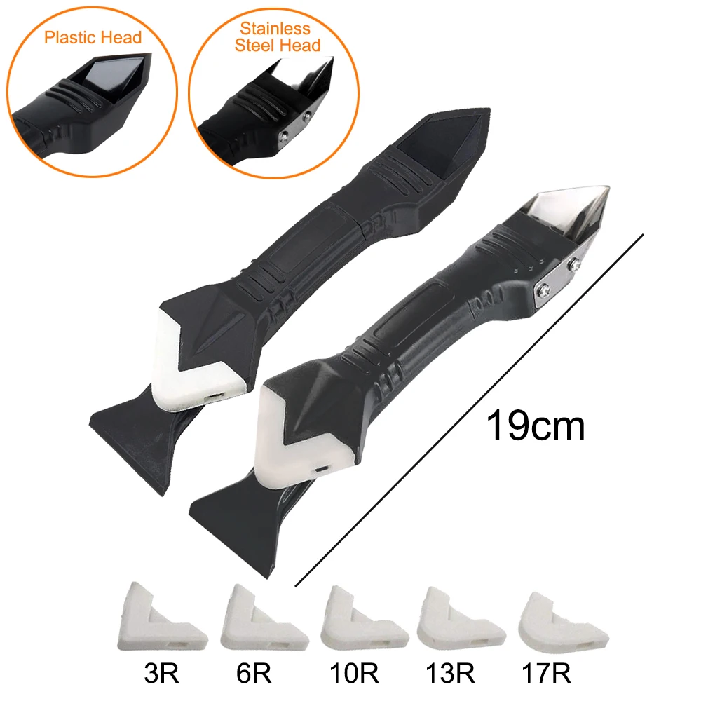 5 In 1 Silicone Scraper Sealant Smooth Remover Tool Set Caulking Finisher Smooth Grout Kit Floor Mould Removal Hand Tools Set thumbnail 5