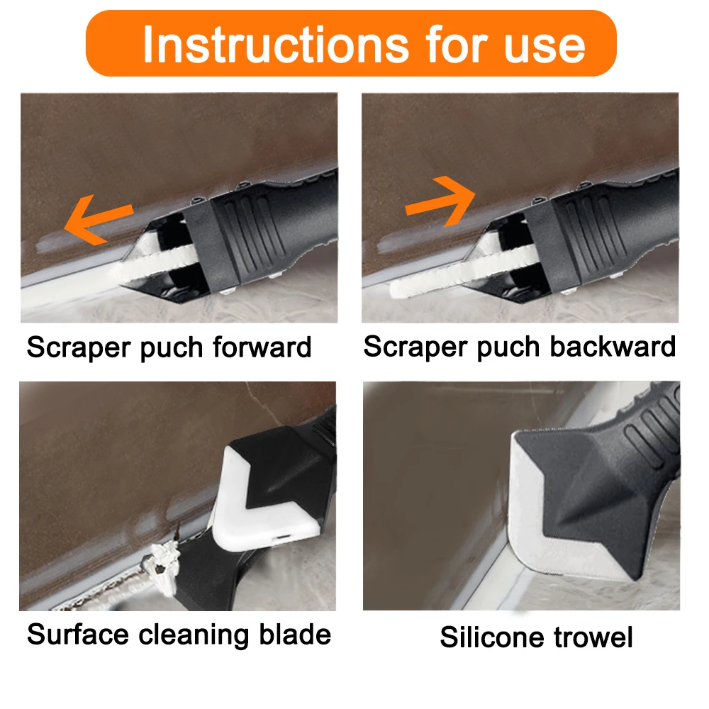 5 In 1 Silicone Scraper Sealant Smooth Remover Tool Set Caulking Finisher Smooth Grout Kit Floor Mould Removal Hand Tools Set thumbnail 6