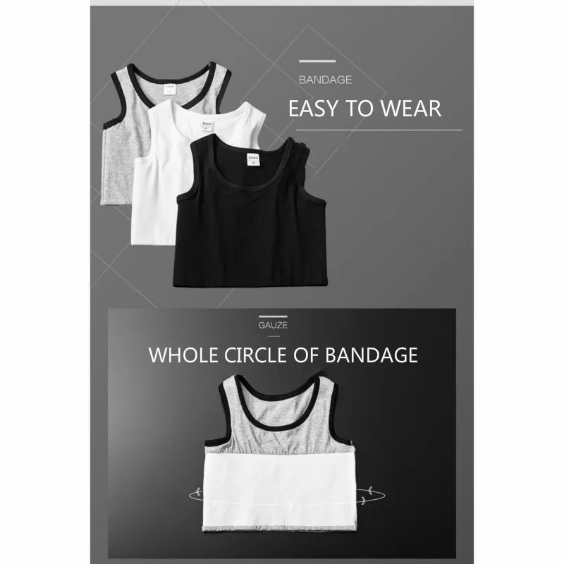 Bandage Chest Binder Tomboy Vest Top Breathable Elastic Chest Breast Binder thumbnail 2