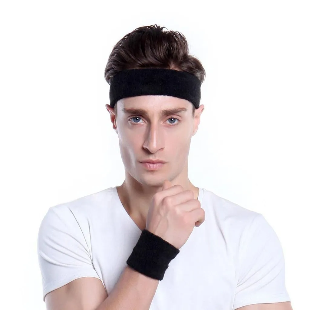 WOSWEIR-Cotton Athletic Headband Elastic Sweatbands Basketball Sports Women Men Gym Fitness Sweat Hair Band Volleyball Tennis thumbnail 4