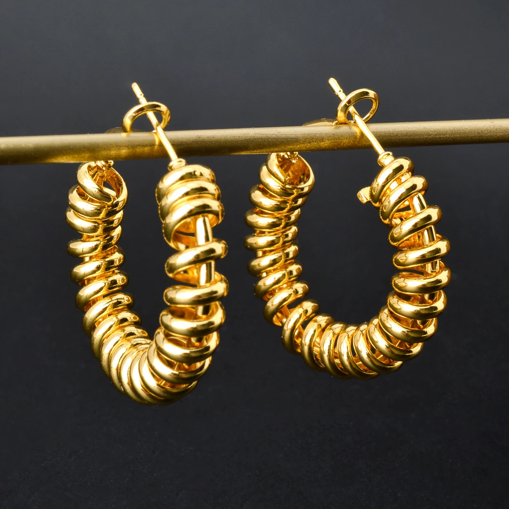 Sunny Jewelry Fashion Simple Hoop Earrings for Women Vintage Classic Circle Twist Geometry Huggie Party Wedding  Jewellery Gift thumbnail 5