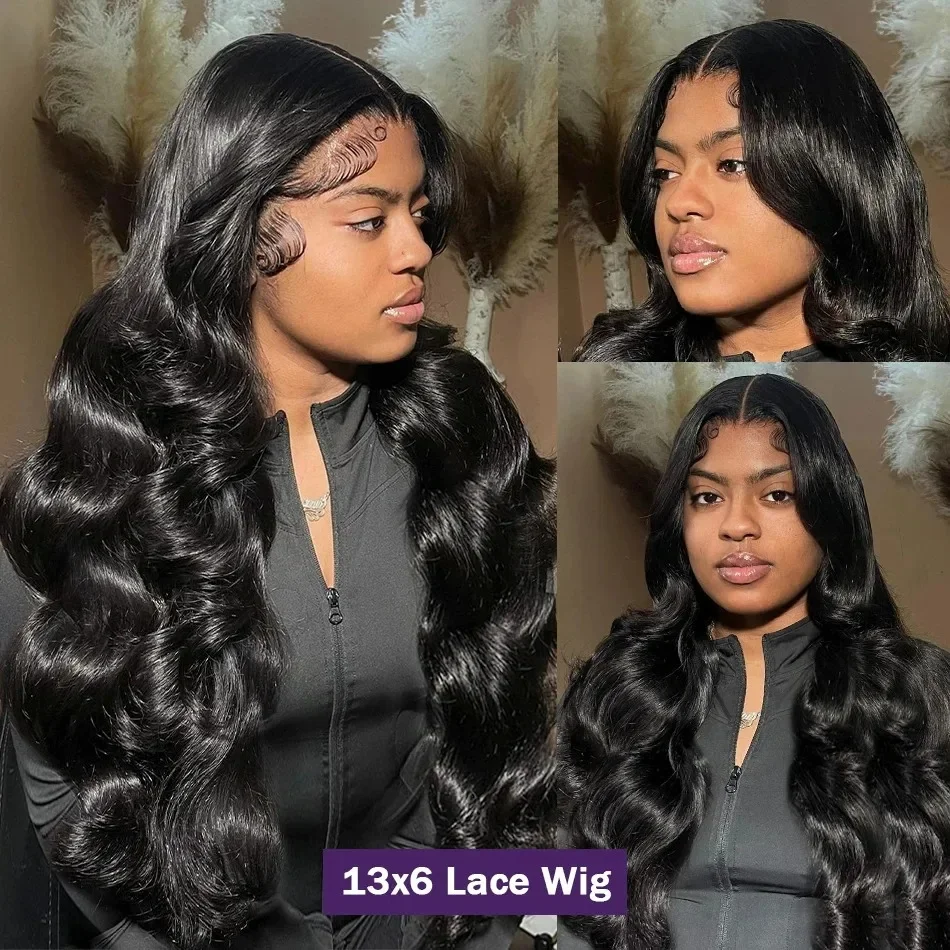 13x6 Hd Transparent Body Wave Lace Front Wig 30 40 Inch 360 13x4 Hd Lace Frontal Wigs Human Hair Wig Pre Plucked For Black Women thumbnail 3