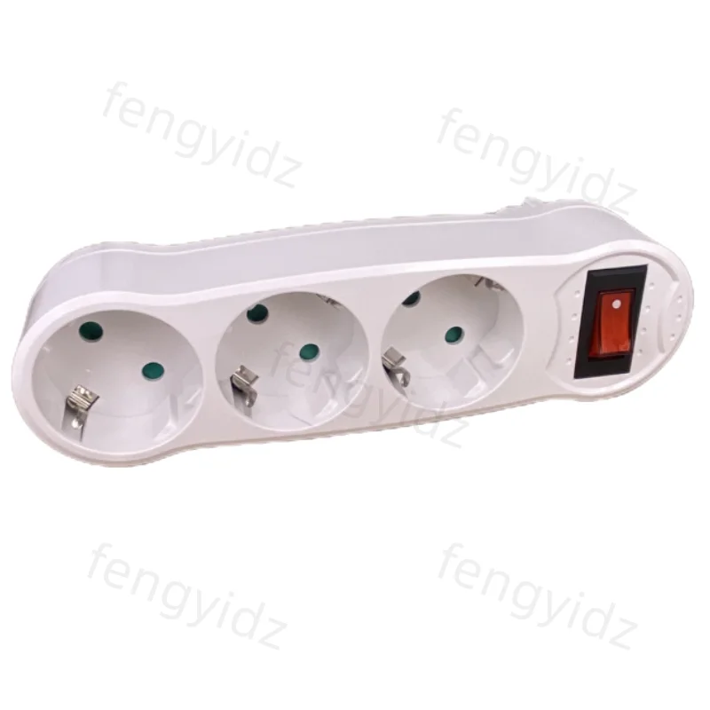 EU Extend Socket With ON/OFF Switch 16A 250V 4.8mm 2 Pin European Standard Expansion Socket Power Extension Plug Converter thumbnail 5