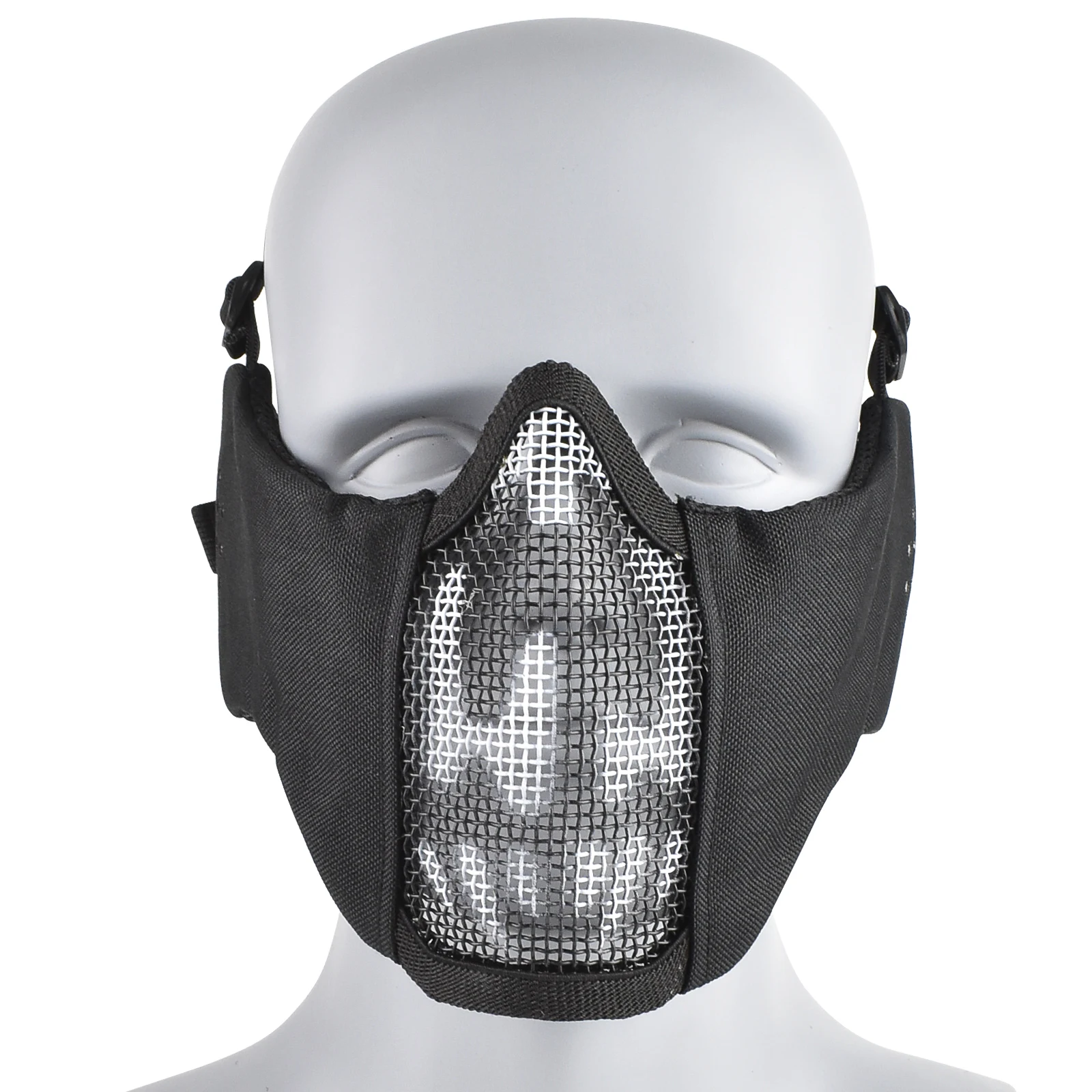 zlangsports Tactical Half Face Airsoft Mask Foldable Metal Mesh Ear Protection Adjustable CS Wargame Protective Masks thumbnail 3