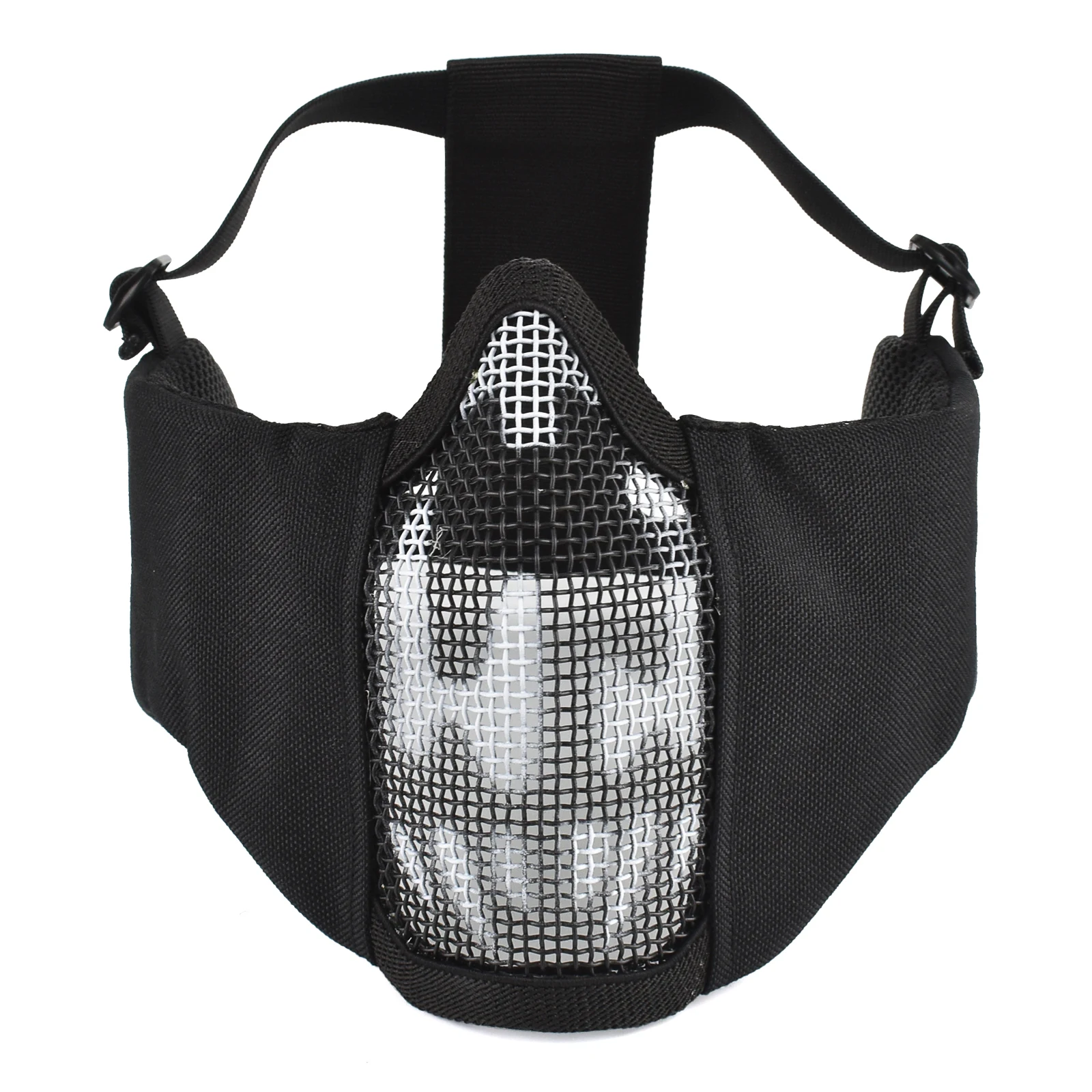 zlangsports Tactical Half Face Airsoft Mask Foldable Metal Mesh Ear Protection Adjustable CS Wargame Protective Masks thumbnail 2