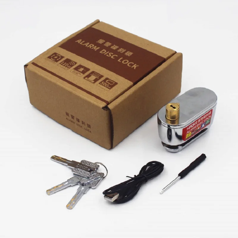 Wheel Disc Lock 110db Sound Alarm Anti-Theft Motion Sensor Security Universal Brake Rotors Padlock for Motorcycles Bicycles thumbnail 6