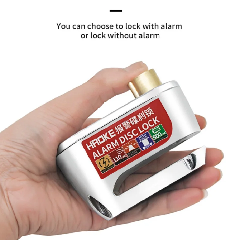 Wheel Disc Lock 110db Sound Alarm Anti-Theft Motion Sensor Security Universal Brake Rotors Padlock for Motorcycles Bicycles thumbnail 3