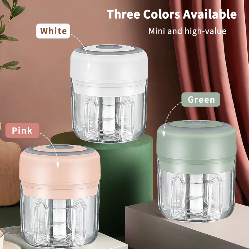 HiPiCok Meat Grinder Electric Garlic Crusher Food Chopper Mini Garlic Press Vegetable Chopper Masher Machine USB Kitchen Gadgets thumbnail 6