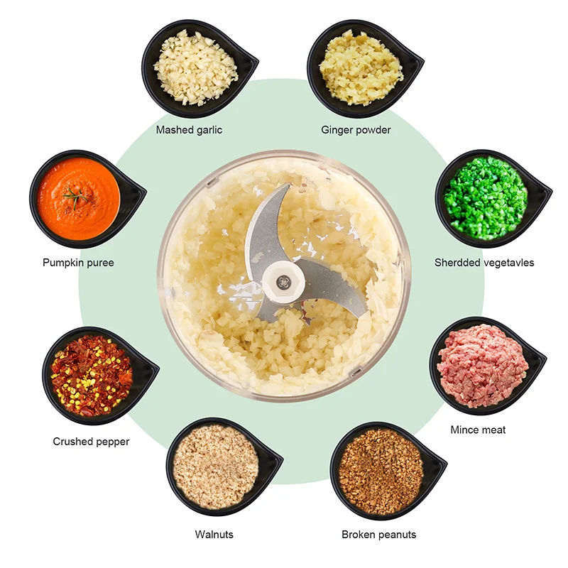 HiPiCok Meat Grinder Electric Garlic Crusher Food Chopper Mini Garlic Press Vegetable Chopper Masher Machine USB Kitchen Gadgets thumbnail 3
