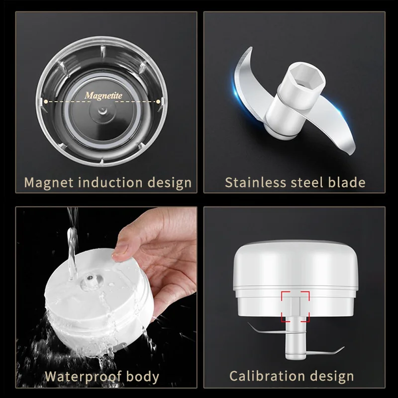 HiPiCok Meat Grinder Electric Garlic Crusher Food Chopper Mini Garlic Press Vegetable Chopper Masher Machine USB Kitchen Gadgets thumbnail 4