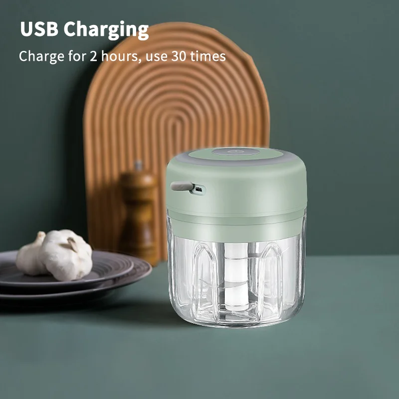 HiPiCok Meat Grinder Electric Garlic Crusher Food Chopper Mini Garlic Press Vegetable Chopper Masher Machine USB Kitchen Gadgets thumbnail 5