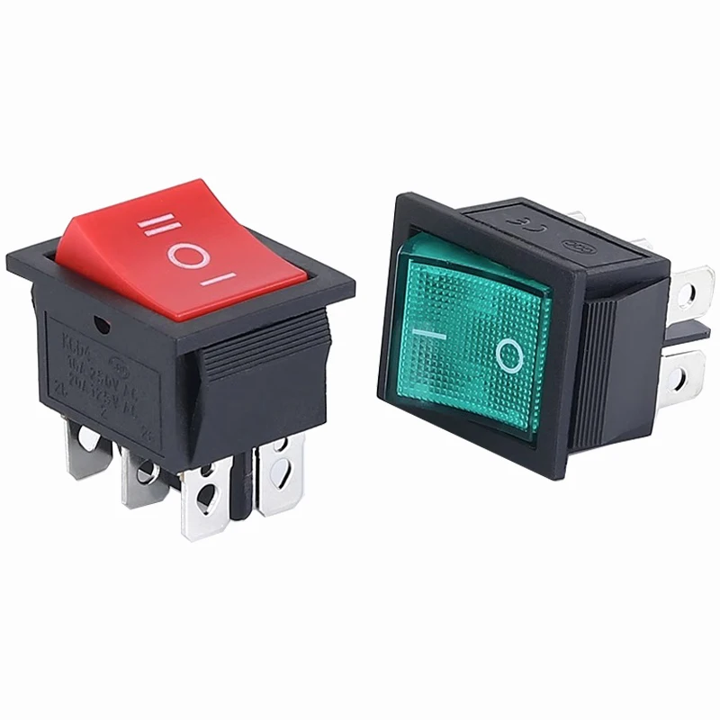 Latching Rocker Switch Power Switch I/O 4 Pins 6 Pins with Light 16A 250VAC 20A 125VAC KCD4 2/3position thumbnail 2