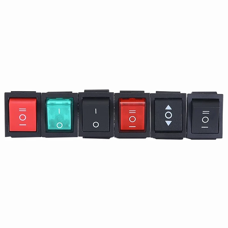 Latching Rocker Switch Power Switch I/O 4 Pins 6 Pins with Light 16A 250VAC 20A 125VAC KCD4 2/3position thumbnail 6