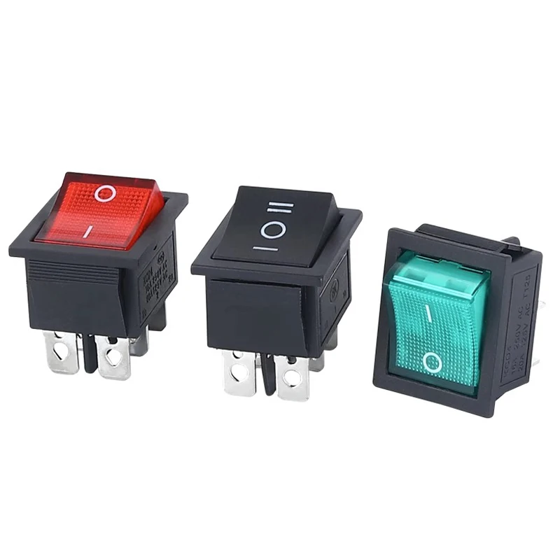 Latching Rocker Switch Power Switch I/O 4 Pins 6 Pins with Light 16A 250VAC 20A 125VAC KCD4 2/3position thumbnail 3