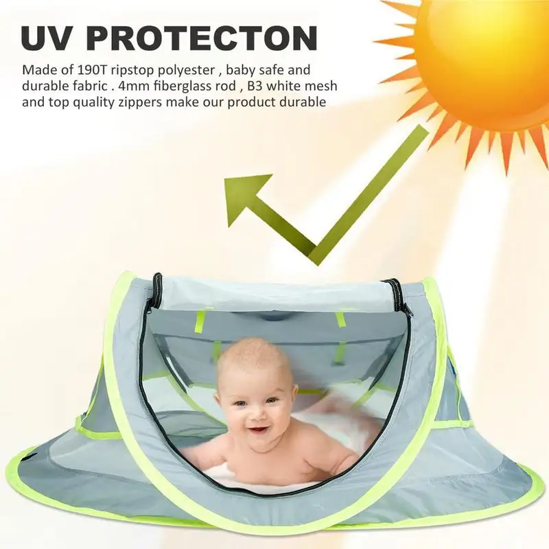 Portable Baby Travel Tent Portable UV Protection Sun Shelter Beach Tent Shelter Reusable Multifunctional Lightweight Baby Beach thumbnail 4