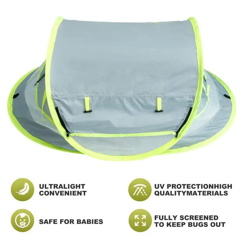 Portable Baby Travel Tent Portable UV Protection Sun Shelter Beach Tent Shelter Reusable Multifunctional Lightweight Baby Beach thumbnail 3