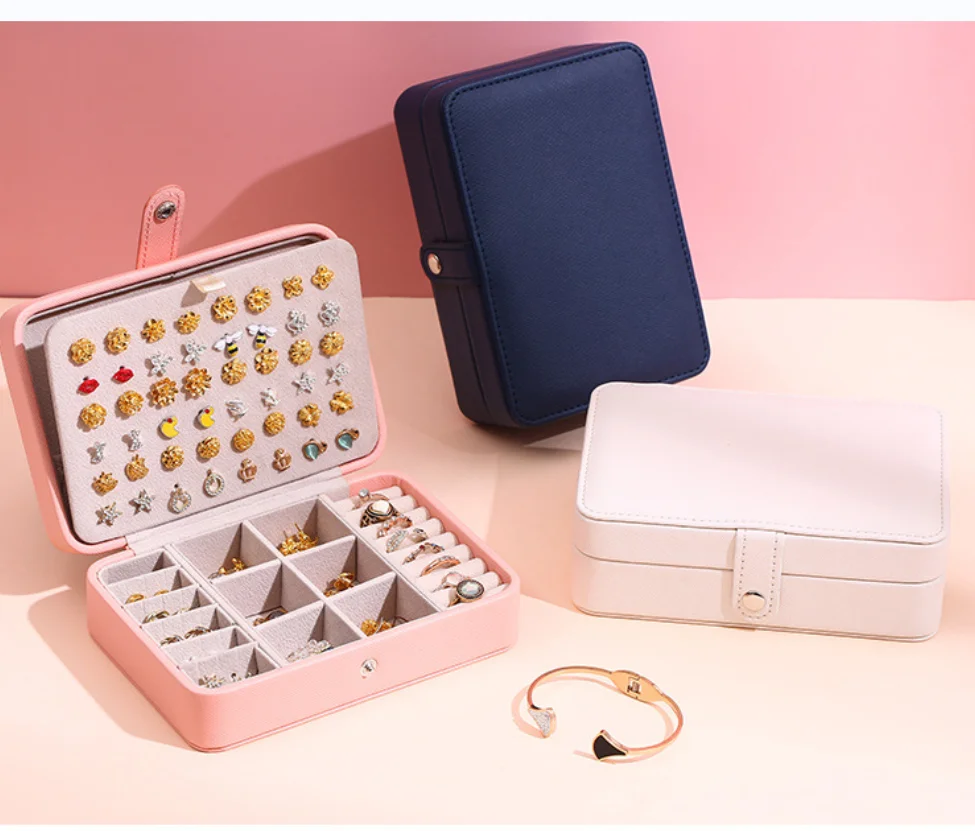 Leather Jewelry Box Organizer Jewelry Display Jewelry Boxes and Packaging Ring Box Suitable for Earrings and Rings thumbnail 4